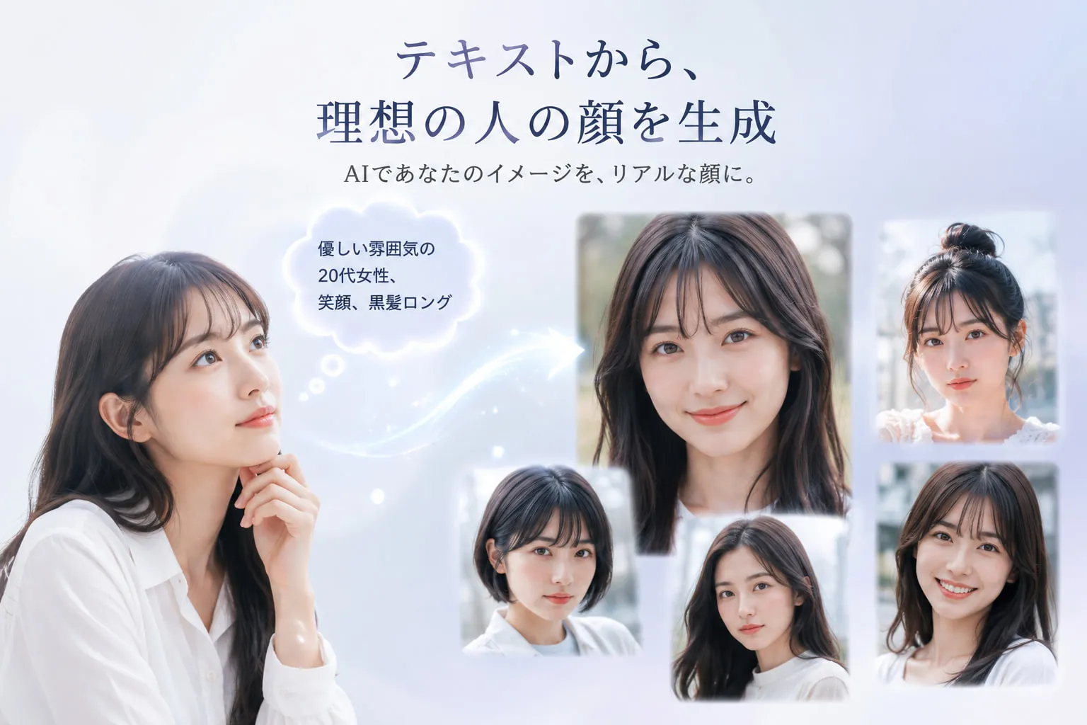 AI顔生成のサンプル画像