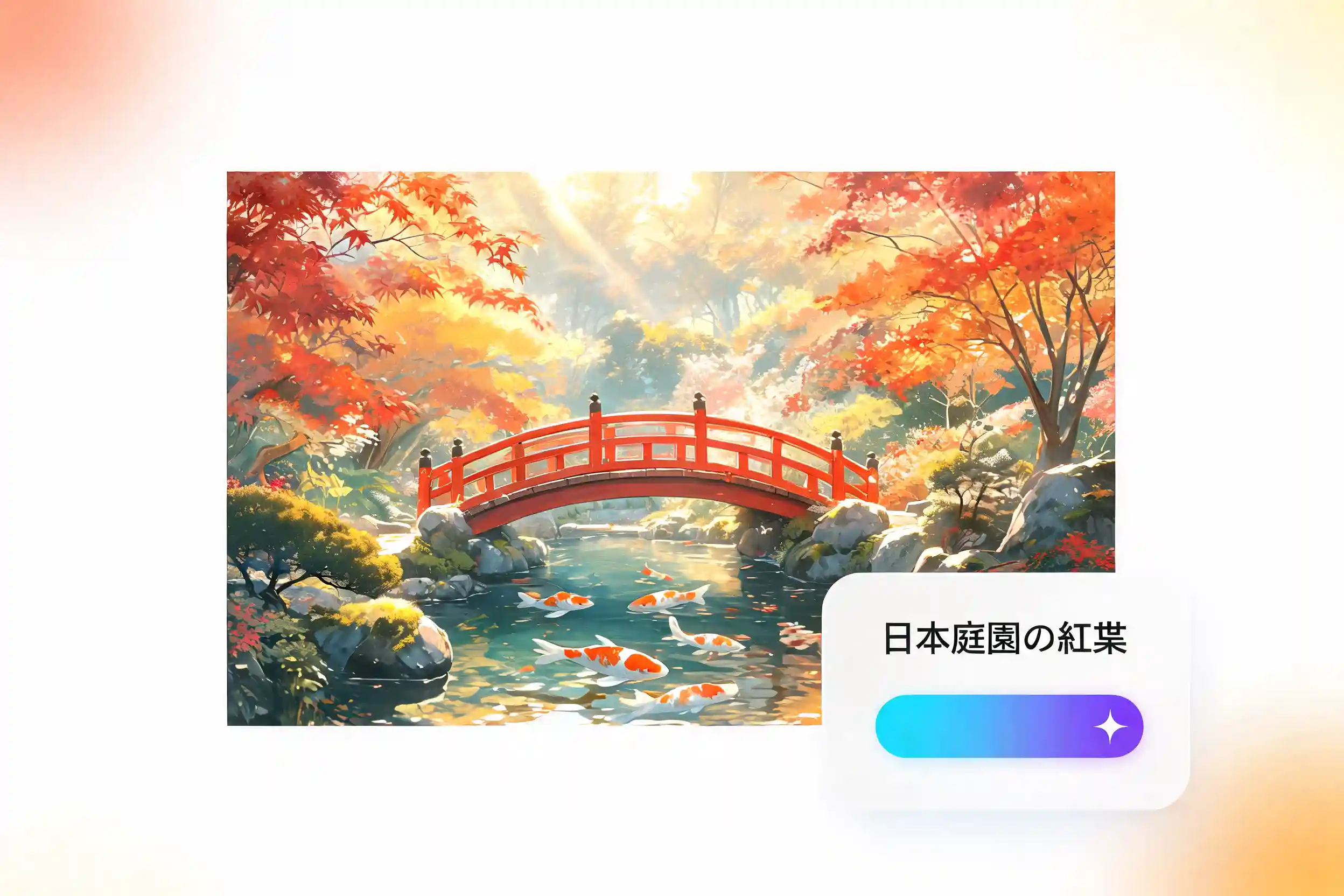 AIイラスト生成で春らしい自然風景ポスターを作成する画面