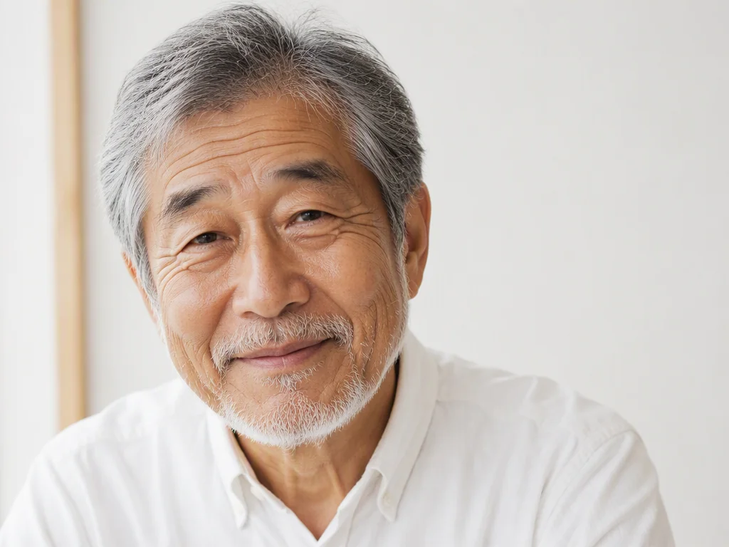 AI顔生成で作成した高齢男性のリアルなポートレート