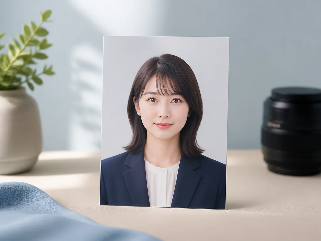 写真館品質の自然な仕上がりのAI証明写真イメージ