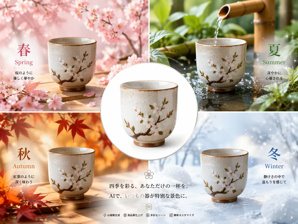 画像から画像生成AIで商品写真を和風テイストに変換したマーケティングビジュアル