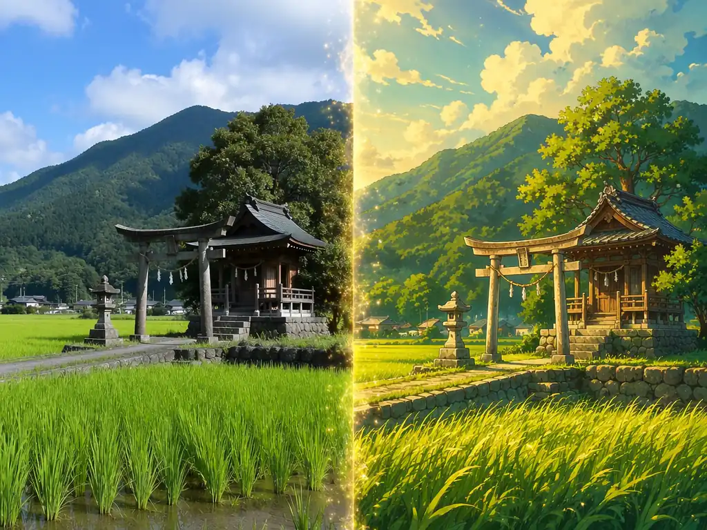 画像から画像生成AIがラフスケッチをアニメ風キャラクターに変換する例