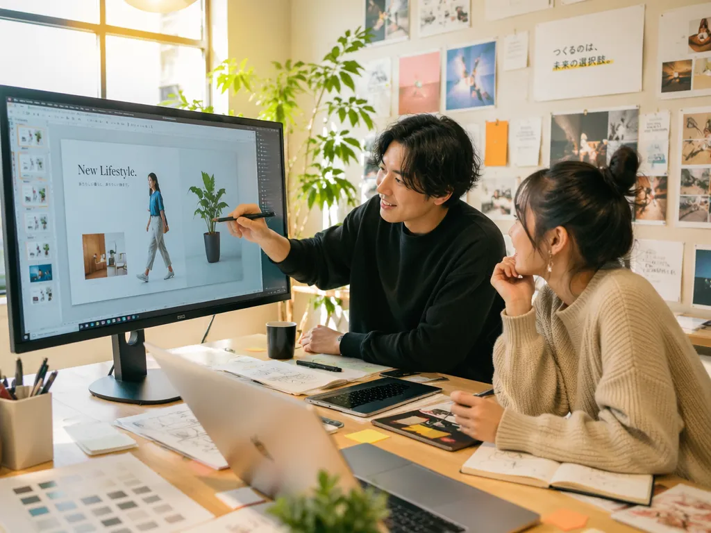 プレゼン資料用にロゴやイラストの背景を透過して自由配置するイメージ