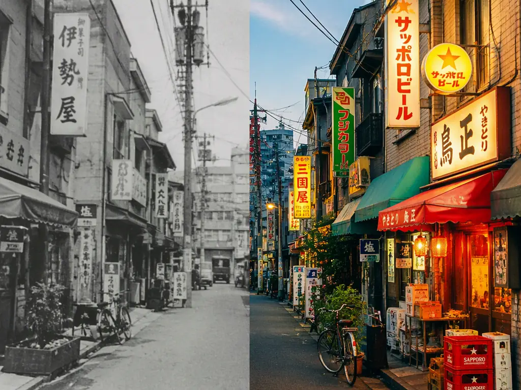 昭和の街並み写真がAI写真修復で鮮やかによみがえるビフォーアフター