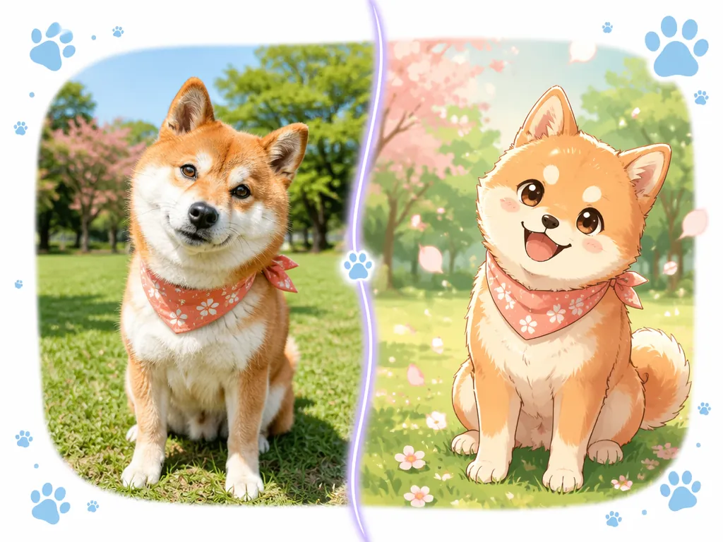 写真アニメ化のBefore/After比較例 - がぞうや
