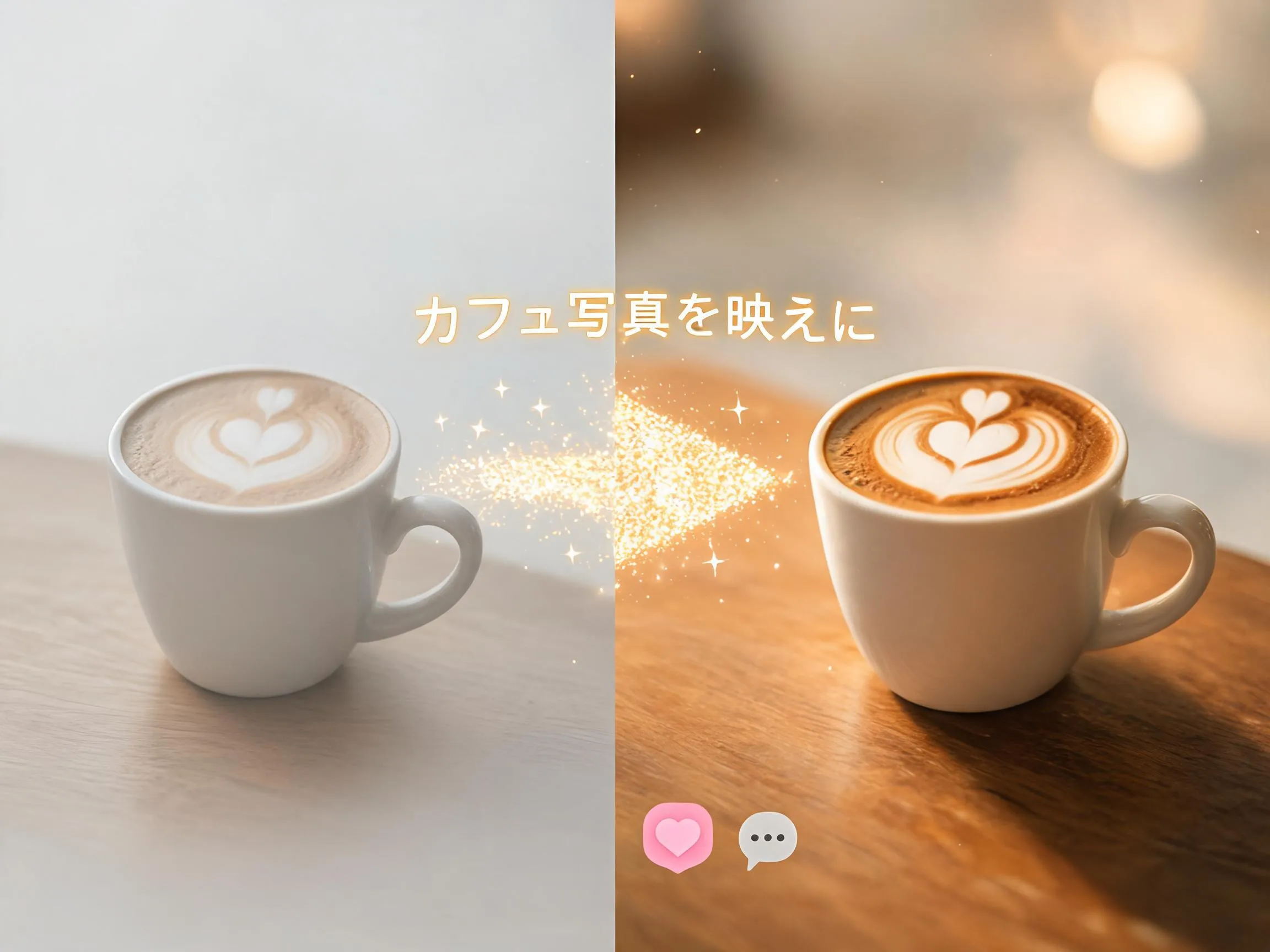 SNS投稿向けにAI画像編集で写真をスタイリッシュに加工する画面